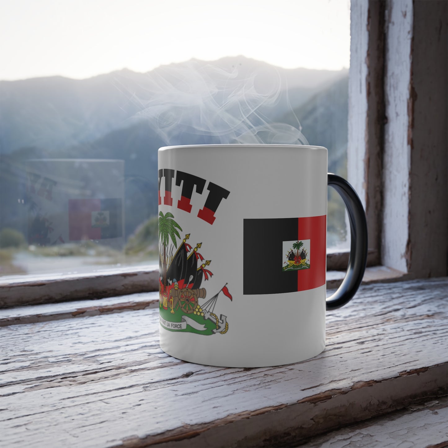 Ayiti Haitian Flag Color-Morph Magic Mug — 11oz Heat-Change Coffee Cup