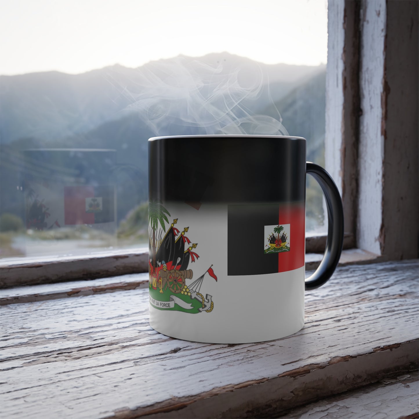 Ayiti Haitian Flag Color-Morph Magic Mug — 11oz Heat-Change Coffee Cup