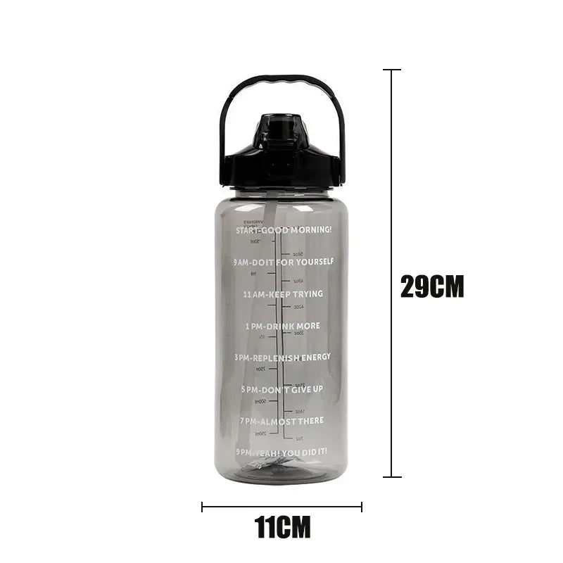 2024 New 2 Liter Sports Water Bottle with Straw
