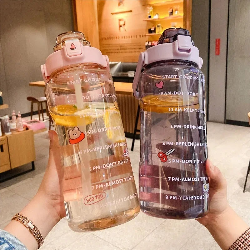 2024 New 2 Liter Sports Water Bottle with Straw
